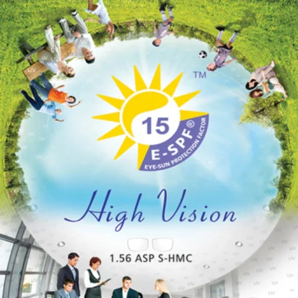 عدسی E-SPF آنتی رفلکس هایویژن 1.56, خرید عدسی ESPF, خرید عدسی آنتی رفلکس, خرید عدسی ضد آفتاب, خرید عدسی کره ای